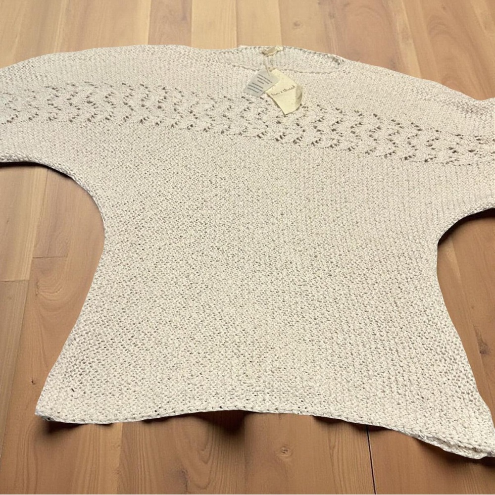 🍂 Hem & Thread Chic Cream Knit Sweater NWT.  SIZE L - Picture 3 of 5